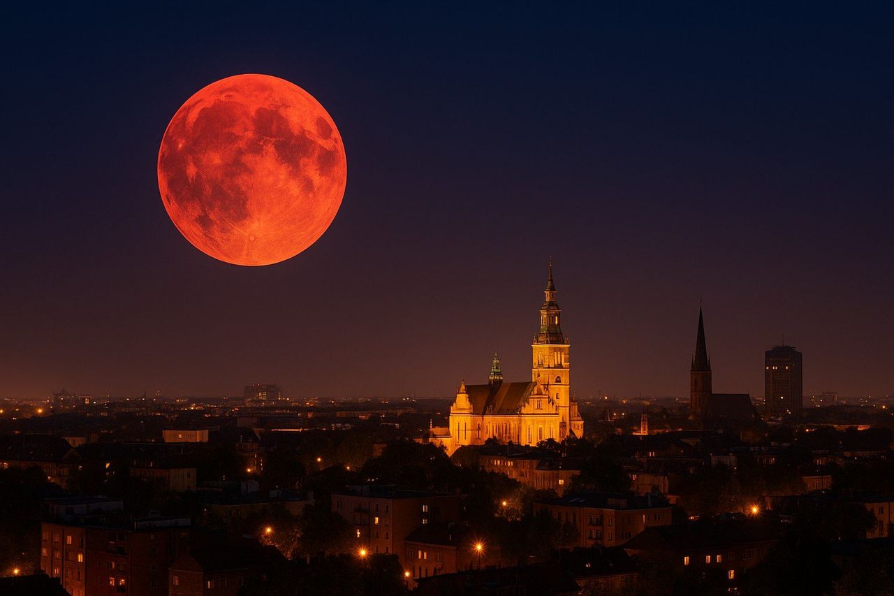 Łódź: Krwawy księżyc nad miastem. Gdzie się udać aby jak najlepiej móc zobaczyć to zjawisko?