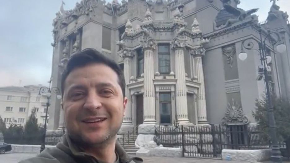 Wołodymyr Zełenski na nagraniu z sobotniego poranka (Fot. Twitter)