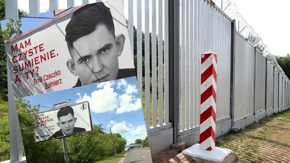 Propaganda Białorusi. Ustawili billboard z nieżyjącym polskim dezerterem