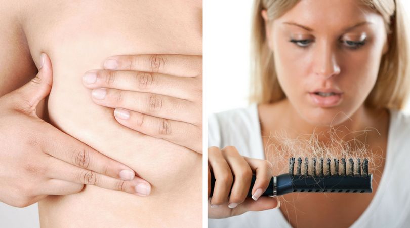 Zmiany w piersiach oraz nadmierne wypadanie włosów to symptomy zaburzeń hormonalnych