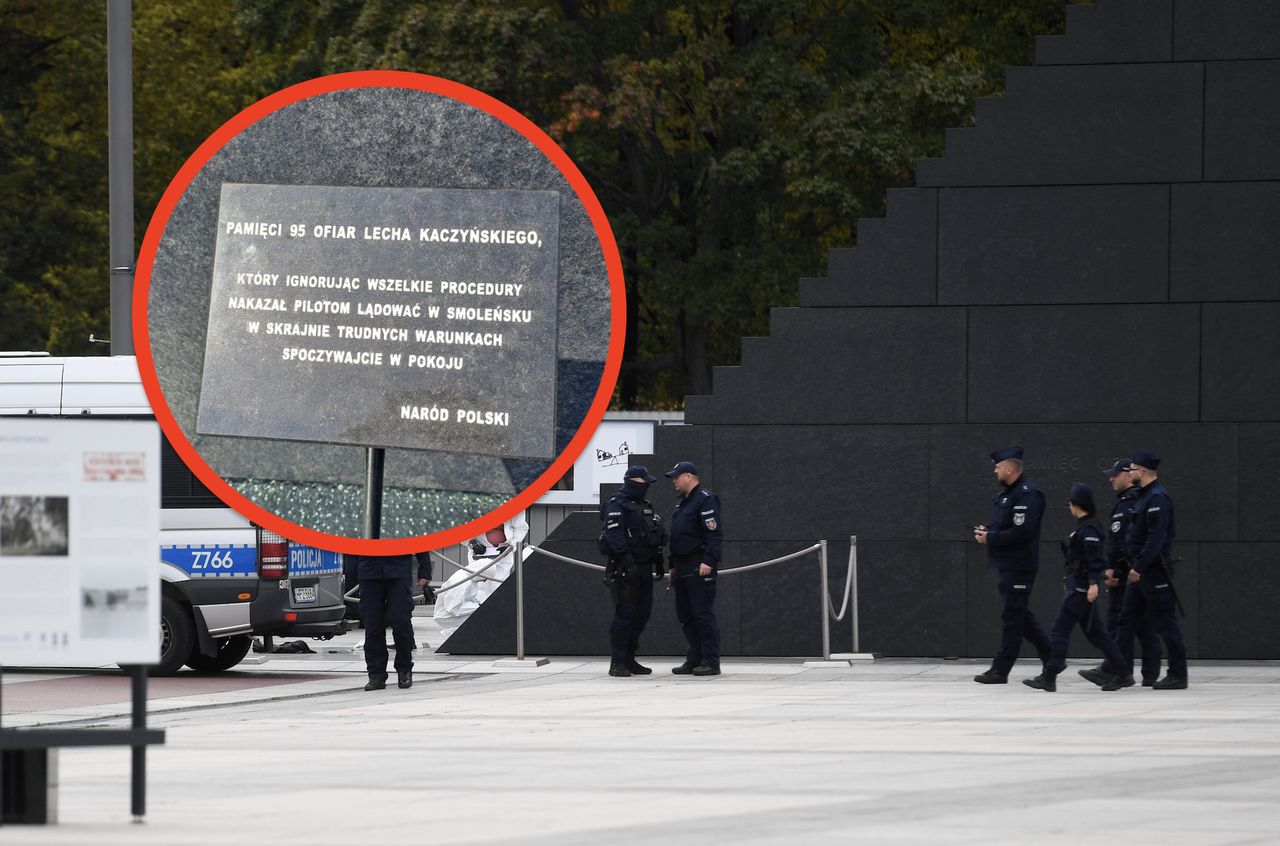 Przy pomniku smoleńskim pojawiła się nowa kamienna tabliczka