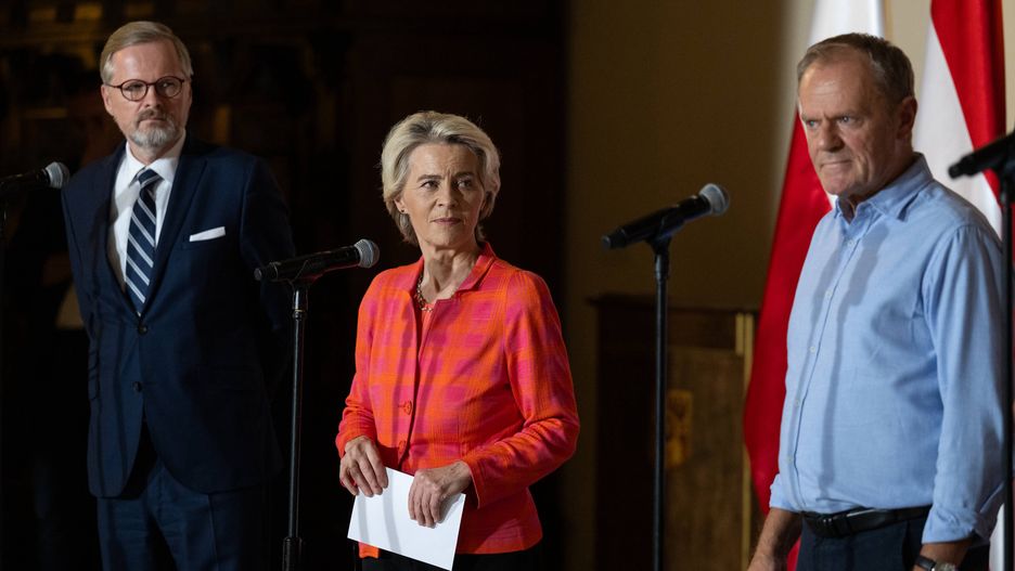 Przewodnicząca KE Ursula von der Leyen, pDonald Tusk
Petr Fiala 