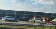 Groźnie na autostradzie A2. Zderzenie dwóch aut