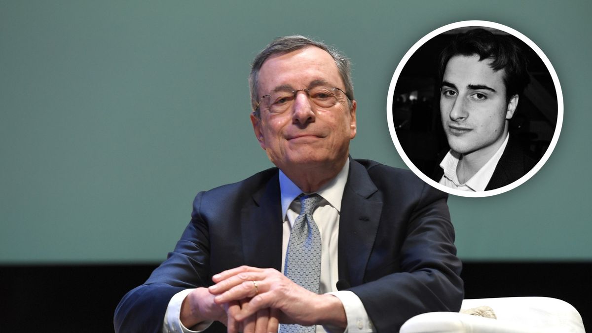 Na zdjęciu Mario Draghi, w kółku - Piotr Dąbkowski