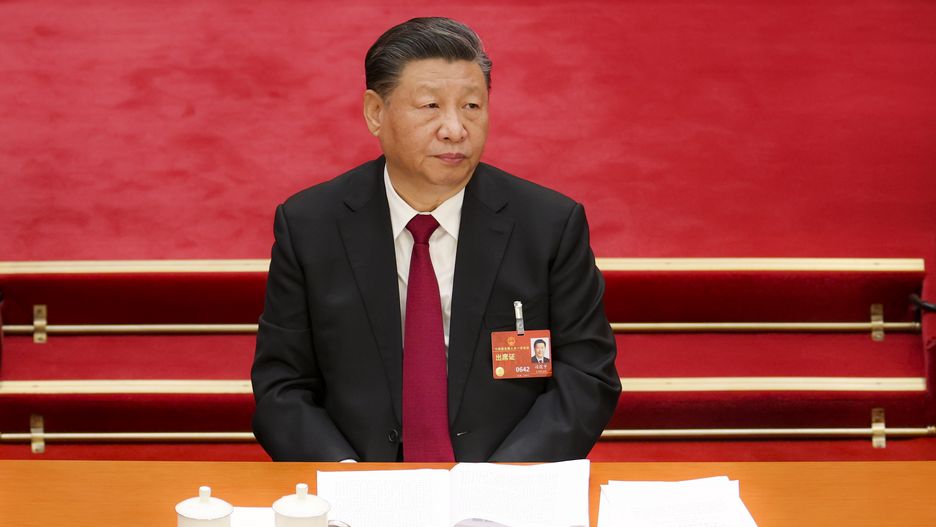 BEIJING, CHINA - MARCH 05: Chinese President Xi Jinping attend the opening of the first session of the 14th National People's Congress at The Great Hall of People on March 5, 2023 in Beijing, China.China's annual political gathering known as the Two Sessions will convene leaders and lawmakers to set the government's agenda for domestic economic and social development for the year. (Photo by Lintao Zhang/Getty Images)