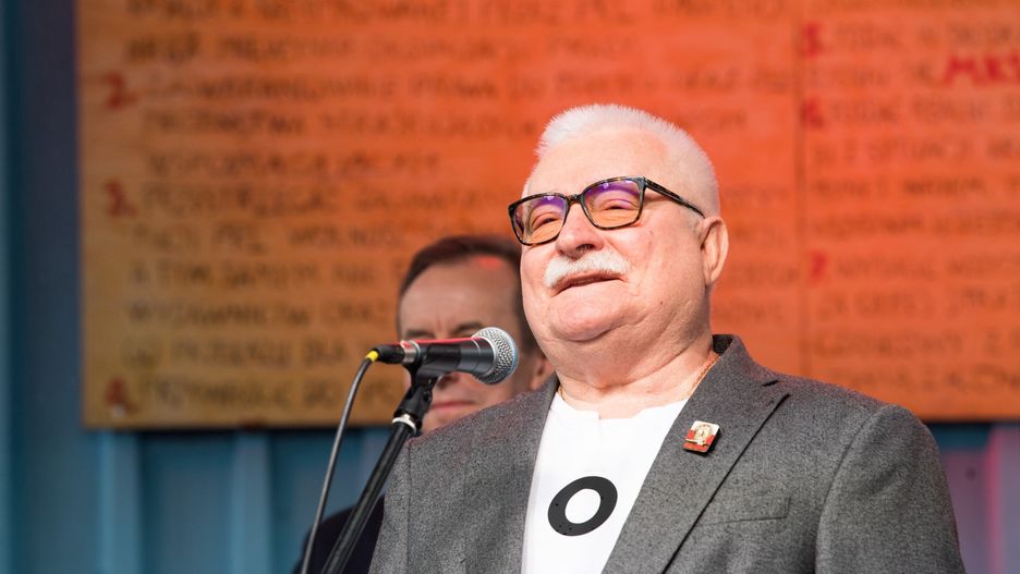 Lech Wałęsa przemawia w Gdańsku 31 sierpnia