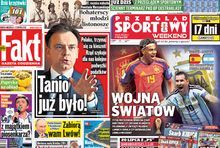 Pierwsze strony "Faktu" i "Przeglądu Sportowego"