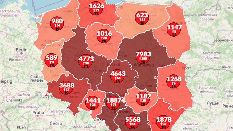 Koronawirus w Polsce. Aktualna mapa zarażeń