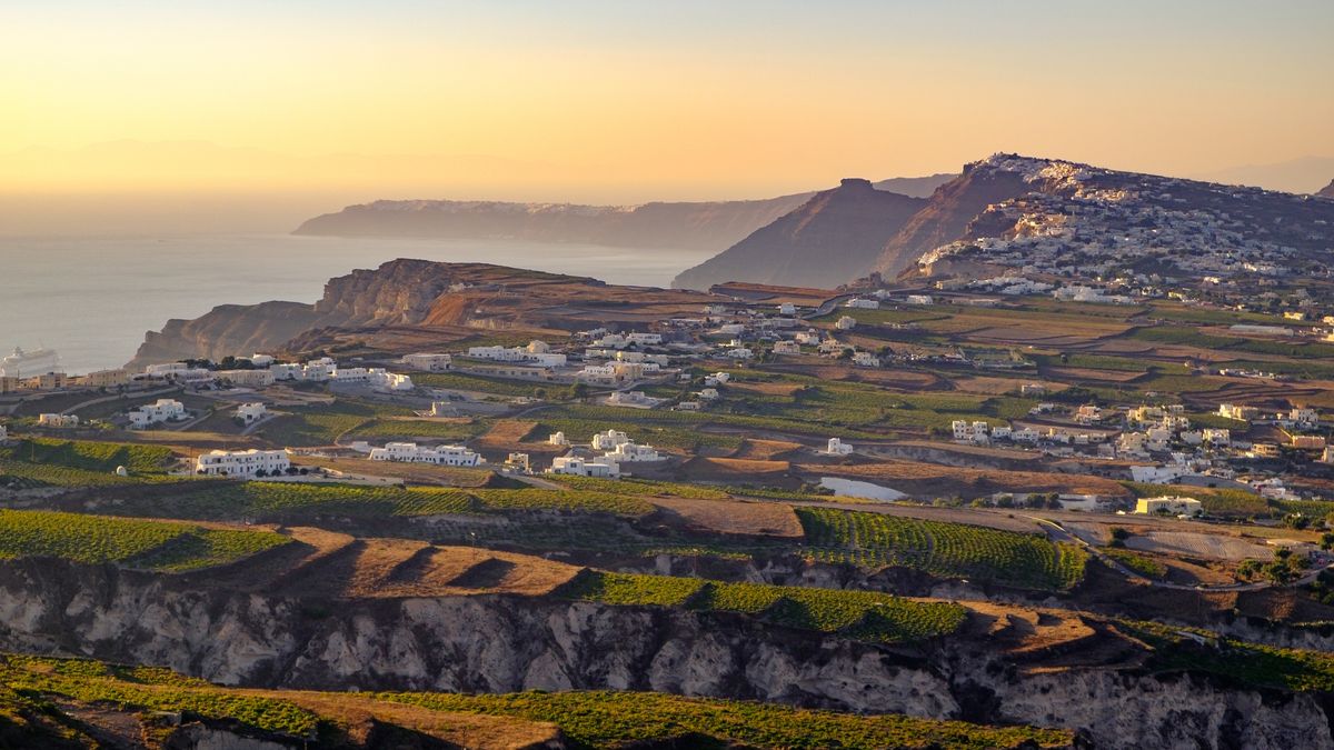 Landscape view of fields, vineyards and greek villages on Santorini
Landscape view of fields, vineyards and greek villages Fira and Oia on Santorini island, Greece
MartinM303