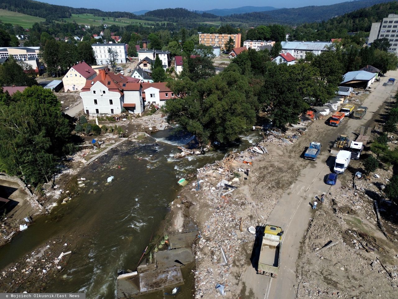 The aftermath of flood waves in Poland