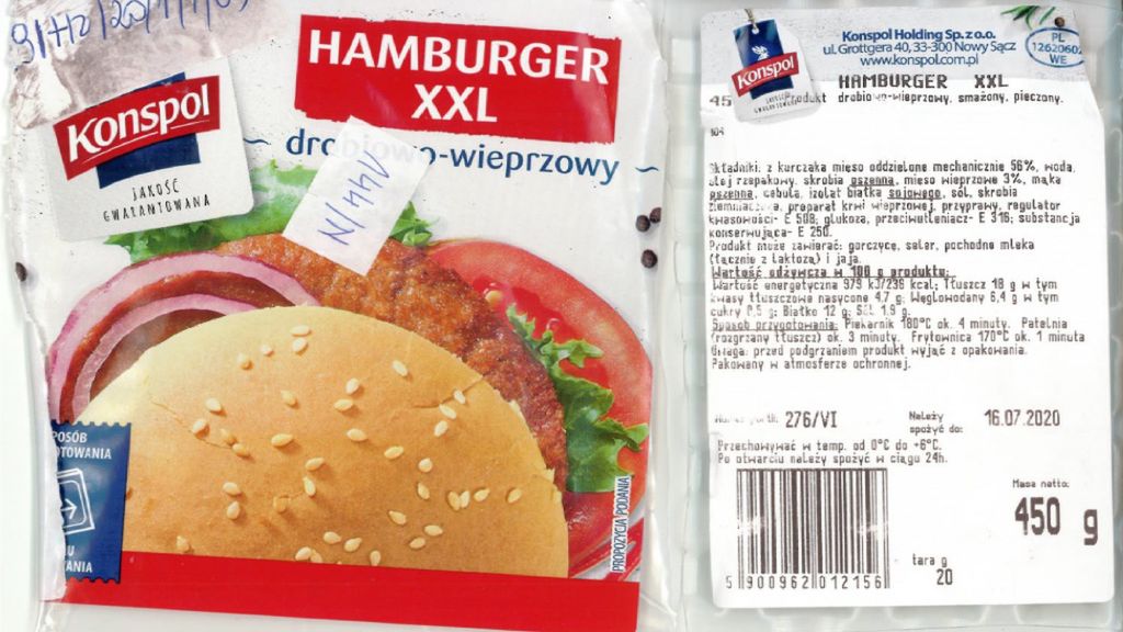 Partia hamburgerów Konspolu wycofana ze sprzedaży