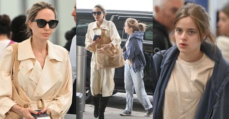Dostojna Angelina Jolie maszeruje z 15-letnią Vivienne po lotnisku. Niedawno mama i córka zaczęły razem pracować (ZDJĘCIA)