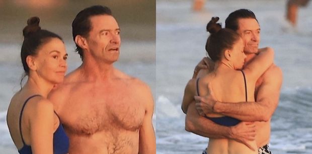Umięśniony Hugh Jackman obłapia nową ukochaną podczas romantycznego zachodu słońca. Zdrada i rozwód były tego warte? (FOTO)