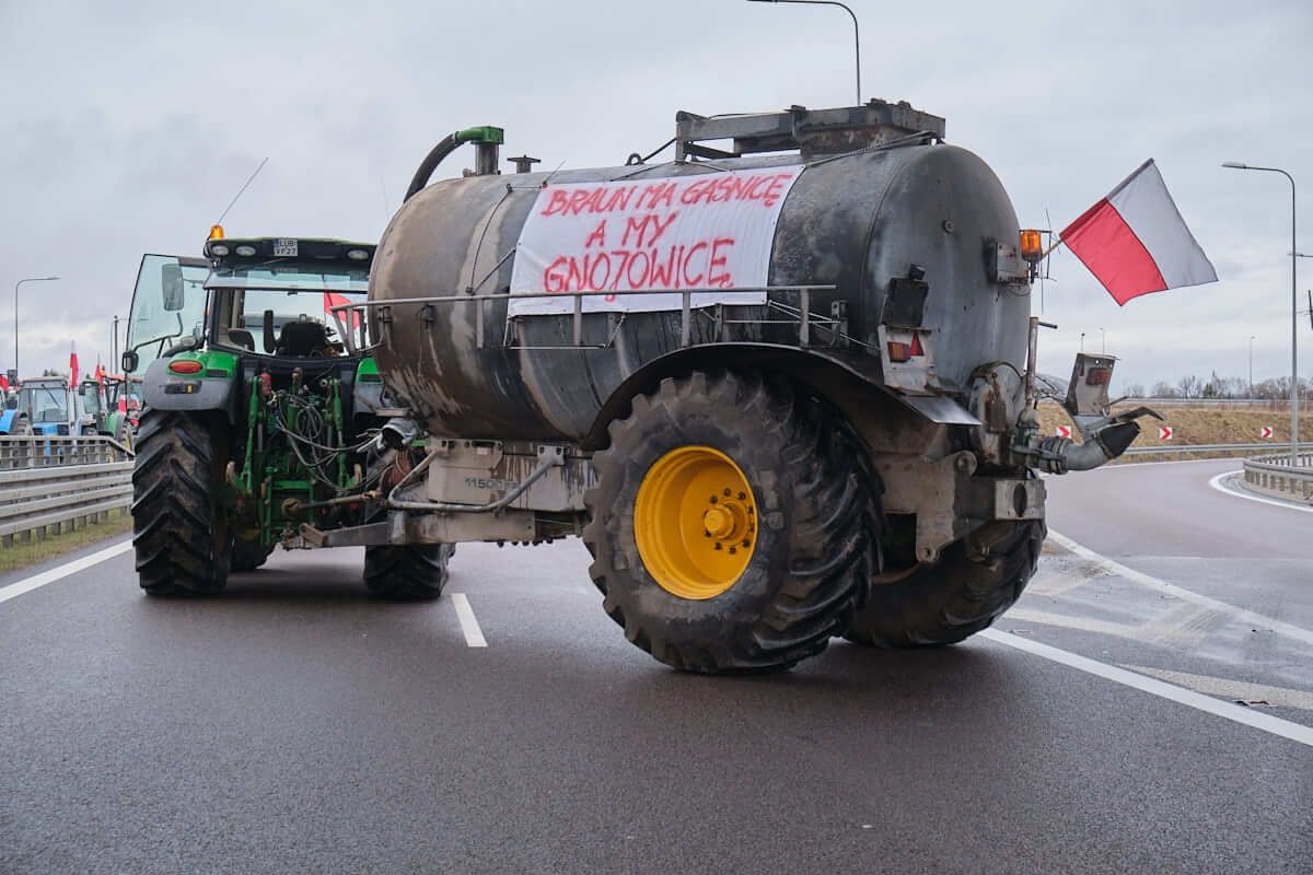 Protest rolników na obwodnicy Lublina - węzeł Lublin Węglin