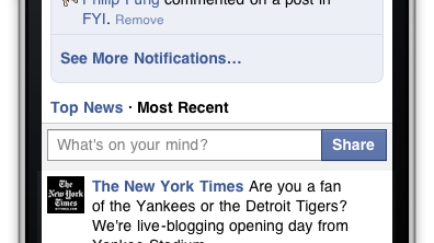 Facebook odświeża swoją mobilną stronę dla dotykowców 1