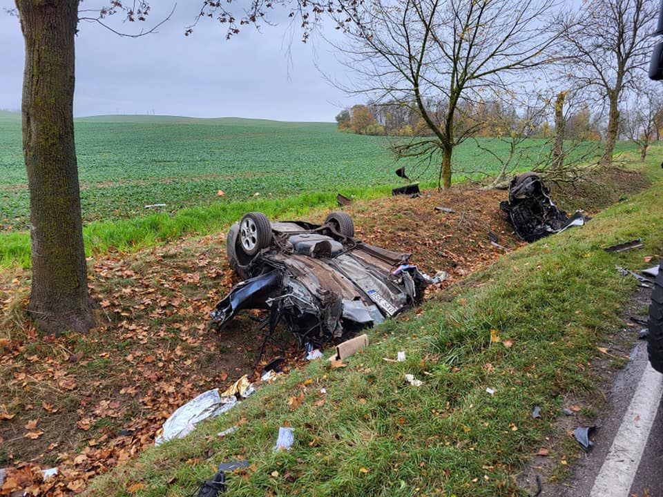 Wypadek na dk 63 pod Miłkami 