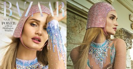 Rosie Huntington-Whiteley pozuje w kryształowym kasku