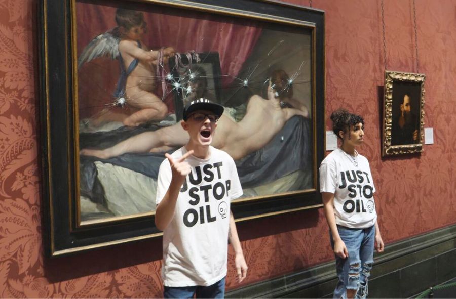 Aktywiści Just Stop Oil zaatakowali młotkami "Wenus z lustrem"