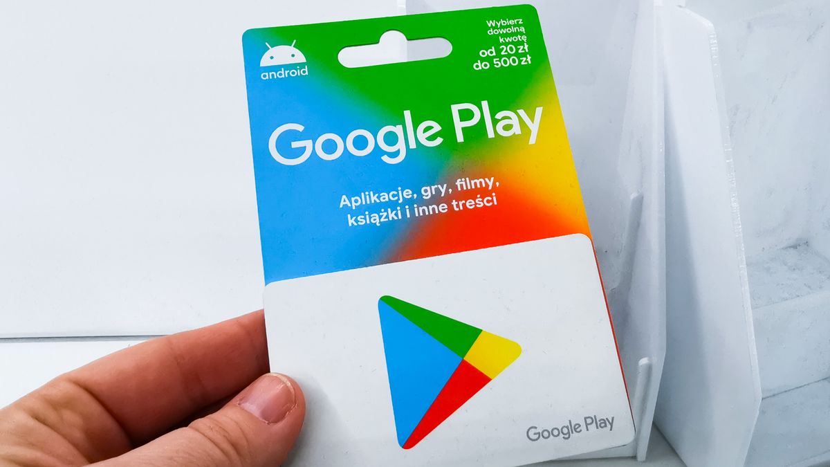 Google Play gift card is seen in a store in a shopping center in Krakow, Poland on January 11, 2023.  (Photo by Beata Zawrzel/NurPhoto via Getty Images)