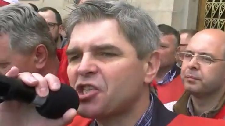 Szef górniczego Sierpnia'80 Bogusław Ziętek.