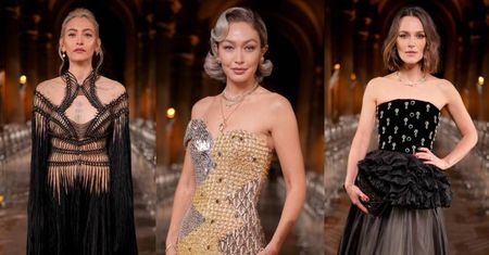 Tłum gwiazd prezentuje paryski szyk na gali Le Grand Dîner du Louvre: Paris Jackson w pajęczynce, wytworna Keira Knightley