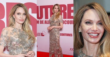 50-letnia Angelina Jolie wystrojona w "naked dress" walczy o uwagę na paryskiej premierze (ZDJĘCIA)