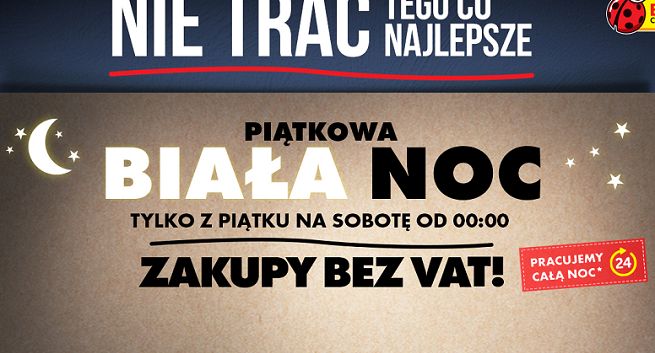 Biedronka promuje nocne zakupy, obniżając ceny o podatek VAT