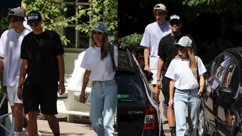 Ewa Chodakowska na spacerze z psem