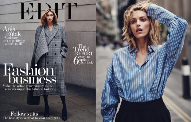 Anja Rubik w stylizacjach na "modną bizneswoman"