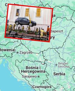 Niecodzienne sceny na cmentarzu. Auto utknęło między nagrobkami