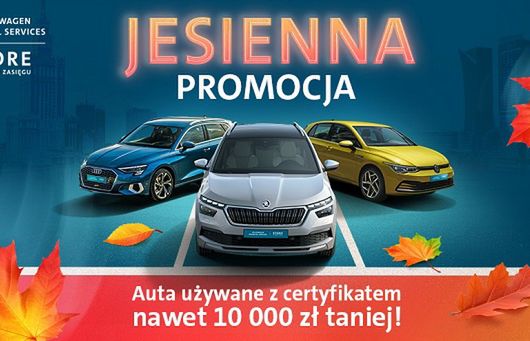 Volkswagen Financial Services Store reklamuje jesienną promocję na zakup aut