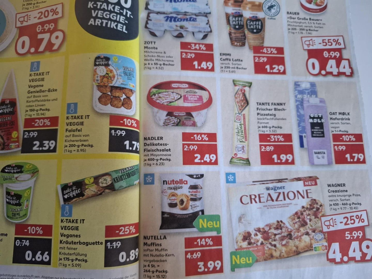 Oto ceny produktów w sklepie Kaufland w Berlinie.