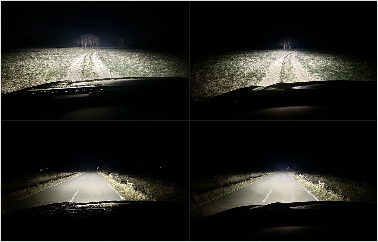 Po lewej oświetlenie Isuzu. Po prawej Toyoty