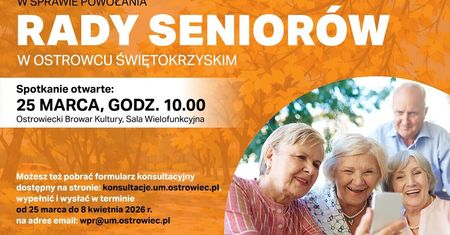 Konsultacje społeczne w sprawie powołania Rady Seniorów w Ostrowcu Świętokrzyskim