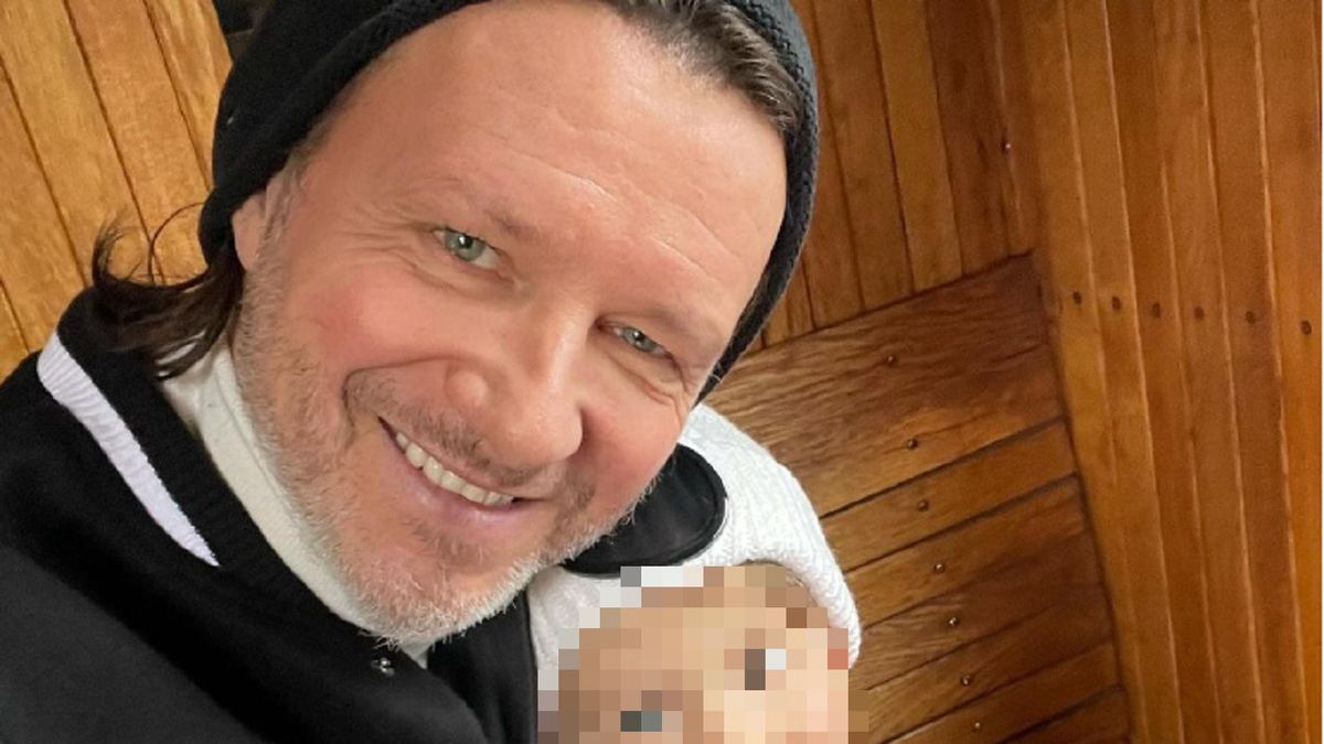 Radosław Majdan z synem Henrykiem