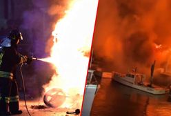 Pożar w Old Port w Portland. Zniszczone budynki i łodzie, dwóch strażaków rannych