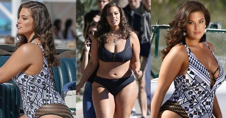 Ashley Graham odciska pupę na zabytkowym samochodzie