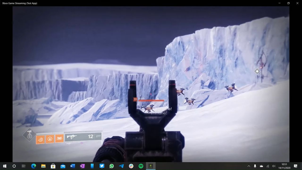 Destiny 2 uruchomione przez xCloud, fot. Windows Central/YouTube