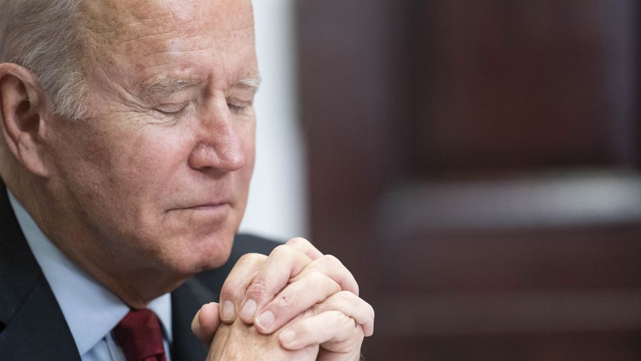 U.S. President Joe Biden listens while meeting virtually with Xi Jinping, China's president, in the Roosevelt Room of the White House in Washington, D.C., U.S., on Monday, Nov. 15, 2021. With trade, Taiwan and China's economic practices on the agenda, the U.S. is hoping to put "guardrails" on the relationship so things don't worsen. Photographer: Sarah Silbiger/UPI/Bloomberg via Getty Images