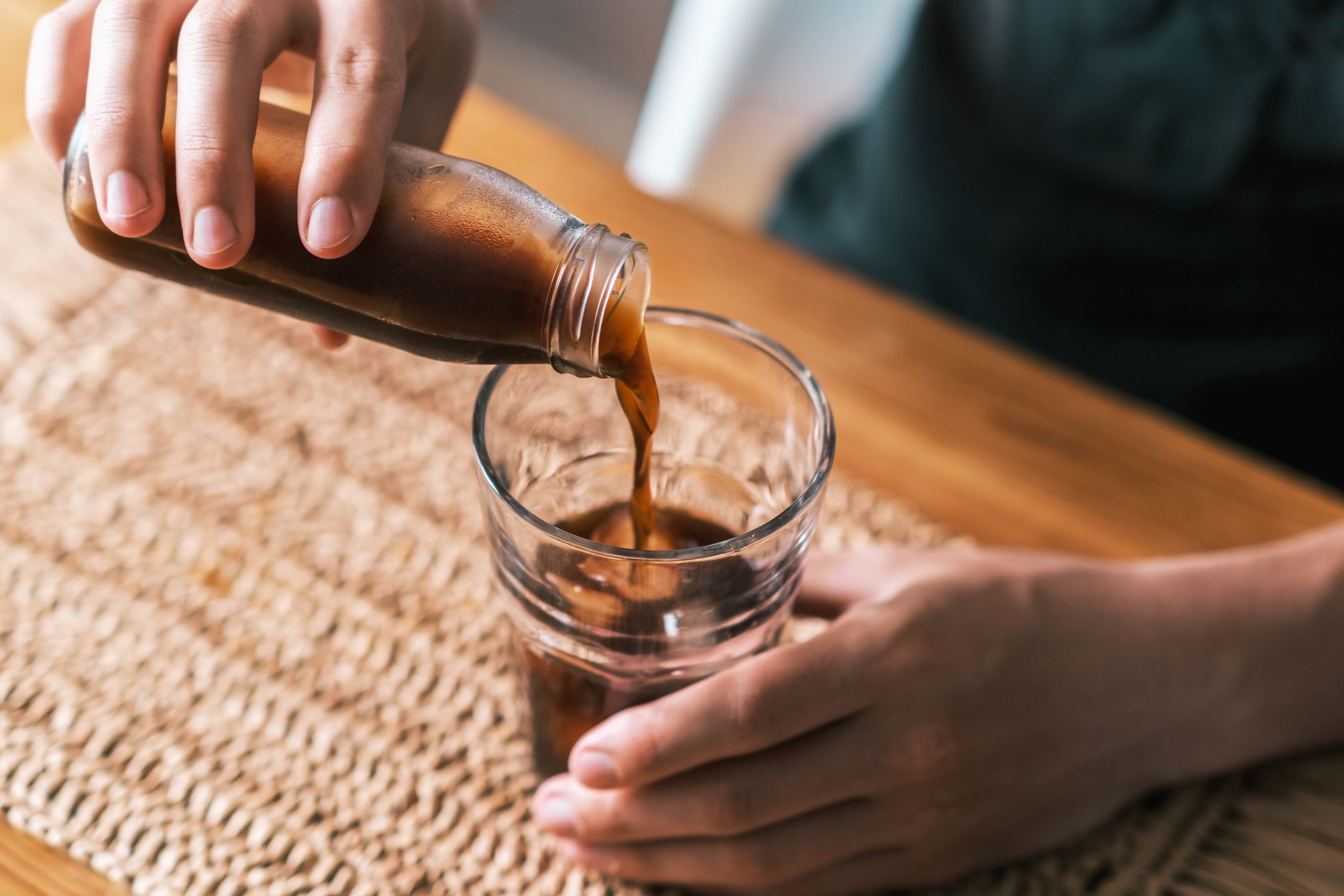Pouring icy cold brew coffee from the bottle into the glass
alternative coffee, barista, beverage, black coffee, close-up view, coffee, coffee culture, cold, cold brew, cold coffee, cold drinks, details, drinks, glass, glass bottle, hands, home, ice coffee, icy, indoors, kitchen, making coffee, male hands, mist glass, misted glass, natural light, objects, pouring, seasonal drinks, specialty coffee, cold brew, alternative coffee, coffee culture, seasonal drinks, barista, kitchen, beverage, black coffee, close-up view, coffee, cold, cold coffee, cold drinks, details, drinks, glass, glass bottle, hands, home, ice coffee, icy, indoors, making coffee, male hands, mist glass, misted glass, natural light, objects, pouring, specialty coffee, kyiv, kyiv city, ukraine, hand, drinkware, tableware, wood, fluid, kopi tubruk, liquid, barware, gesture, vinegar