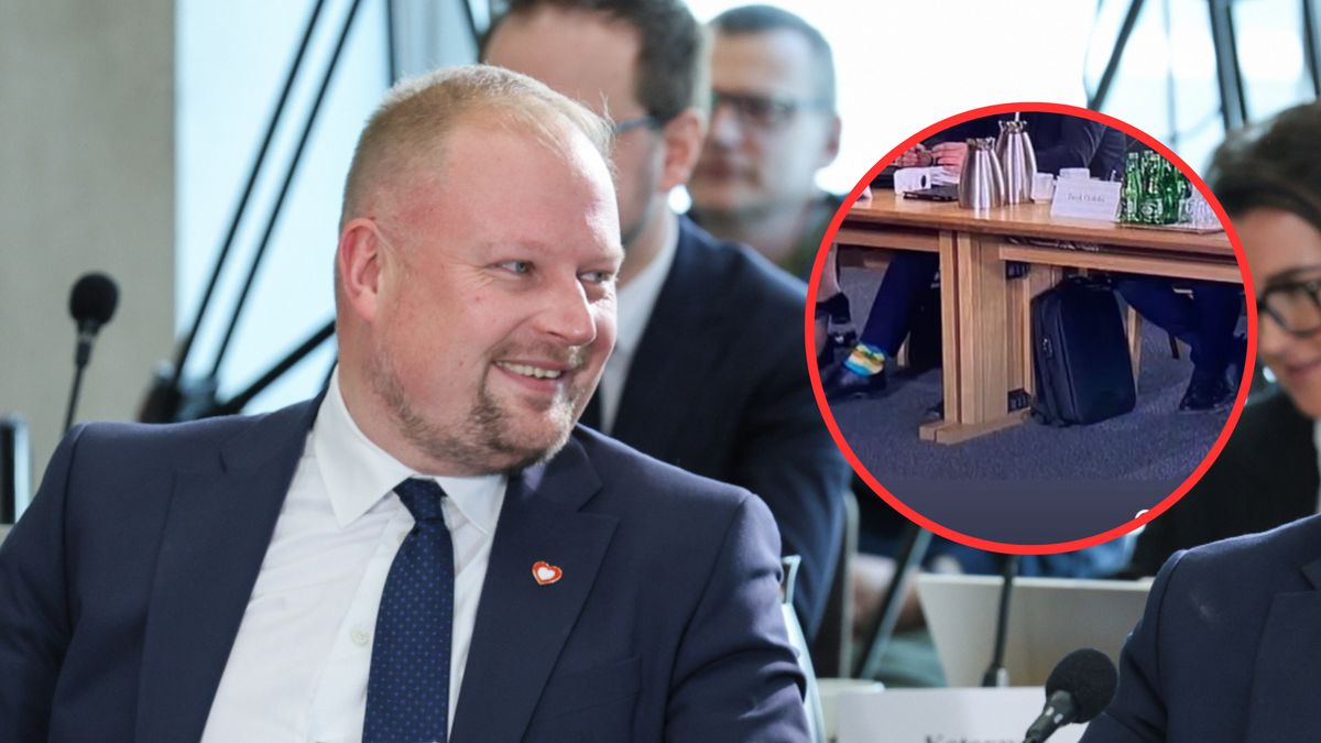 Witold Zembaczyński zauważony na komisji z dość nietypowymi skarpetkami 