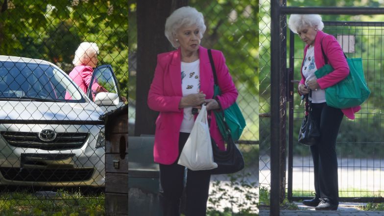 Krystyna Loska za kierownicą toyoty 