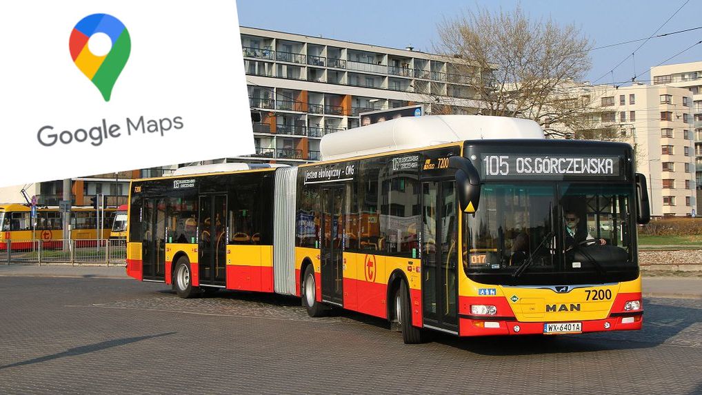 Warto korzystać ze wsparcia map google, także podczas podróży komunikacją miejską.