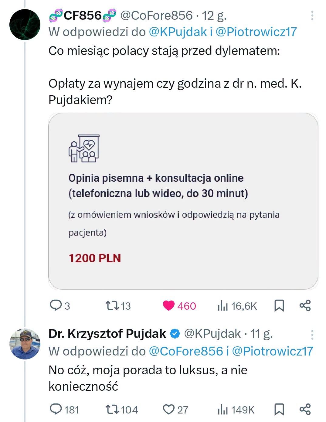 Porada lekarska za 1200 zł