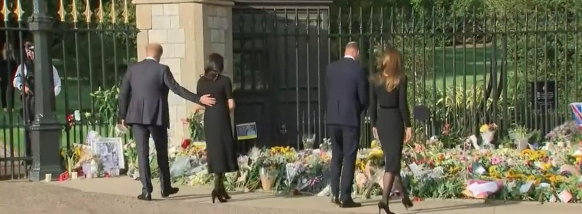 Książęta William i Harry z Kate Middleton i Meghan Markle w Windsorze