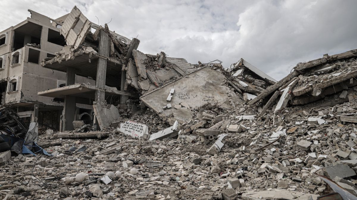 Zniszczone budynki w Strefie Gazy