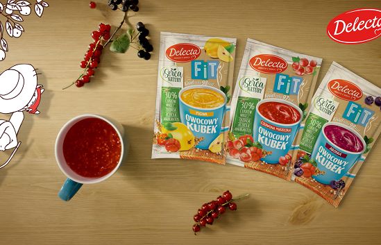 Delecta rozgrzewa reklamą kisielu Owocowy Kubek