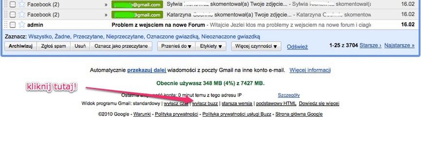 Jak wyłączyć Google Buzz? 4