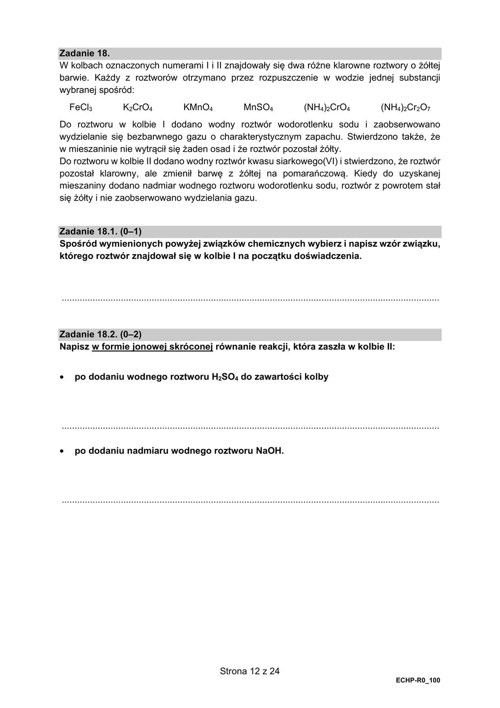 Matura z chemii 2021 - arkusze CKE