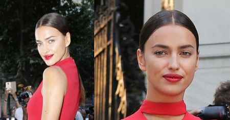 Irina Shayk w czerwonej mini w muzeum...